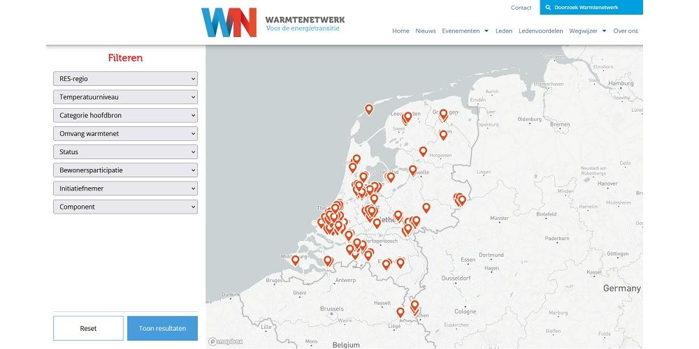 Informatie over een warmtenet nodig? Gebruik de Warmteprojectentool