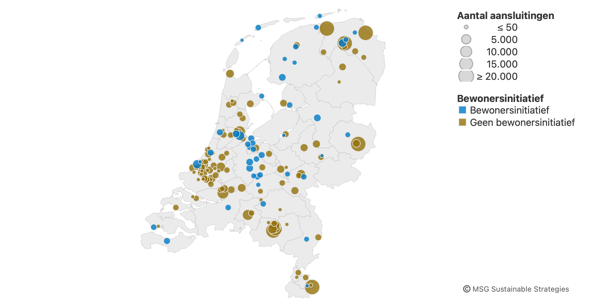 Zo ziet de verdeling van nieuwe warmtenetprojecten in Nederland er uit